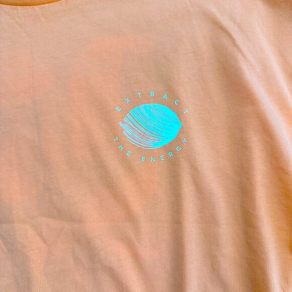 4F Oversized Boxy Quarter Sleeve Tee Shirt in Orange - Picture 6 of 8